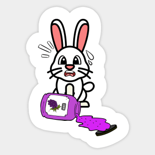 Funny Bunny spilled grape jam Sticker